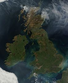 Um mapa das ilhas britânicas e sua localização na Europa.