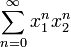 \ Sum_ {n = 0} ^ \ infty x_1 x_2 ^ n ^ n