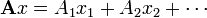 \ mathbf {A} = x + A_1x_1 A_2x_2 + \ cdots