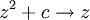 z ^ 2 + c \ to z