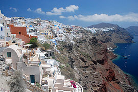 Vista através do caldera desmoronado