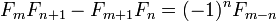 F_m F_ {n + 1} - F_ {m + 1} f_n = (-1) F_ ^ n {m} n-