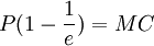 P (1- \ frac1e) = MC