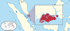 Localização de Singapura (vermelho)