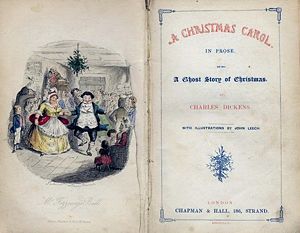 A frontpiece Christmas Carol, primeira edição 1843.