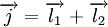 \ Overrightarrow {j} = \ overrightarrow {l_1} + \ overrightarrow {l_2}