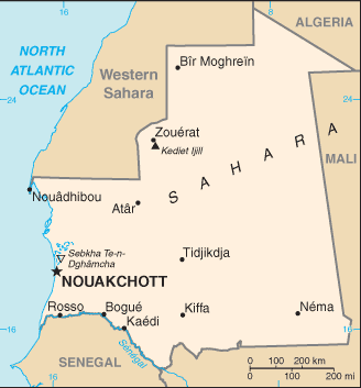 Mapa da Mauritânia