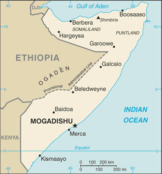 Mapa da Somália
