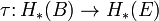 \ Tau \ cólon H _ * (B) \ to H _ * (E)