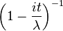 \ Left (1 - \ frac {ele} {\ lambda} \ right) ^ {- 1} \,