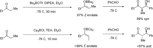 Geração enolato Stereoselective