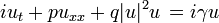 iu_t + pu_ {xx} + q | u | ^ 2u \, i = \ gamma u