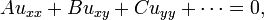 Au_ {xx} + Bu_ {xy} + {Cu_ aa} + \ cdots = 0,