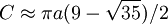 C \ approx \ pi um! (9 - \ sqrt {35}) / 2 \ \,
