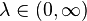 \ Lambda \ in (0, \ infty)